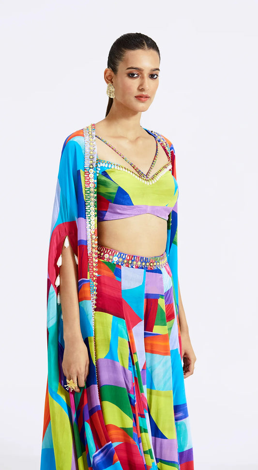 MULTICOLORED SKIRT SET