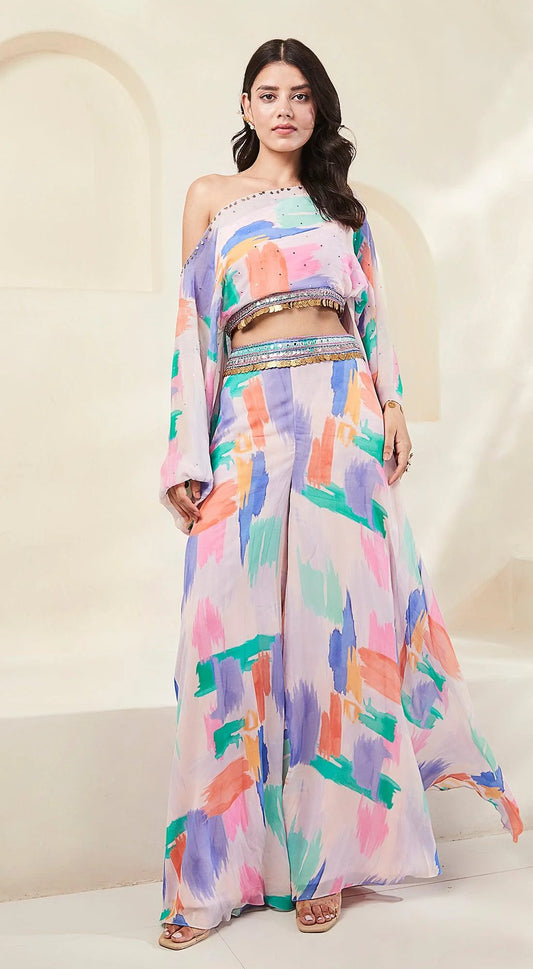 LILAC PRINTED CONTEMPORARY CLOTHING SET